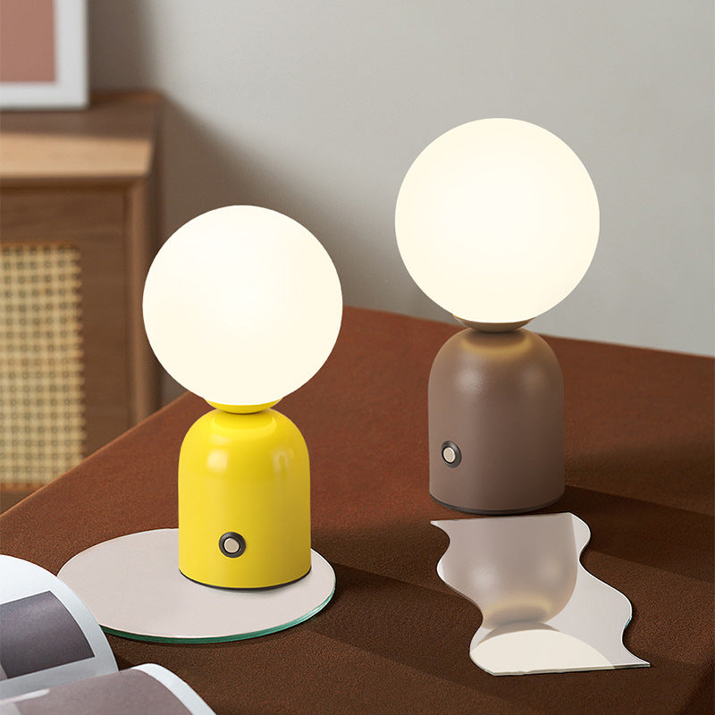 Contemporary Scandinavian Globe Iron Acrylic LED Table Lamp For Living Room Lumendat