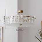 Traditional French Round Copper Glass 5/6/8-Light Semi-Flush Mount Ceiling Light For Living Room