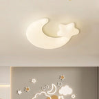 Contemporary Creative Moon Iron Plastic LED Kids Flush Mount Ceiling Light for Living Room
