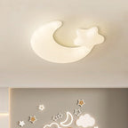Contemporary Creative Moon Iron Plastic LED Kids Flush Mount Ceiling Light for Living Room