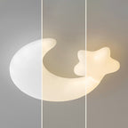 Contemporary Creative Moon Iron Plastic LED Kids Flush Mount Ceiling Light for Living Room