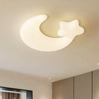 Contemporary Creative Moon Iron Plastic LED Kids Flush Mount Ceiling Light for Living Room