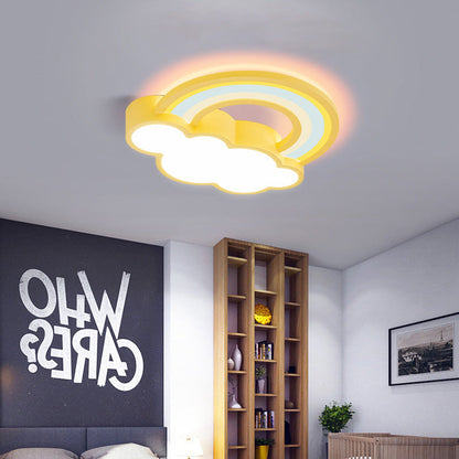 Contemporary Creative Cloud Iron Acrylic LED Kids Flush Mount Ceiling Light for Living Room