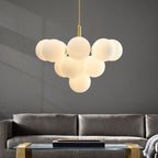 Contemporary Luxury Globe Iron Aluminum Glass 5/13-light Chandelier for Living Room BulbSquare
