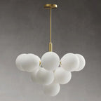 Contemporary Luxury Globe Iron Aluminum Glass 5/13-light Chandelier for Living Room BulbSquare