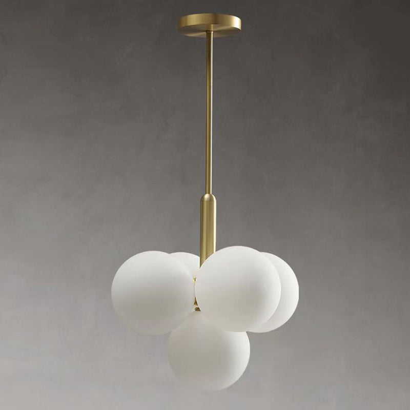 Contemporary Luxury Globe Iron Aluminum Glass 5/13-light Chandelier for Living Room BulbSquare