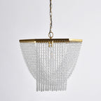 Traditional Luxury Teardrop Iron Crystal 1-Light Pendant Light For Living Room