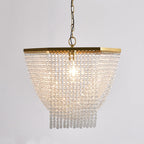 Traditional Luxury Teardrop Iron Crystal 1-Light Pendant Light For Living Room
