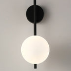 Contemporary Nordic Globe Iron Glass 1-Light Wall Sconce Lamp For Living Room