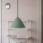 Contemporary Scandinavian Cone Aluminum 1-Light Pendant Light For Living Room