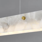 Contemporary Luxury Rectangular Iron Stone LED Island Light Chandelier for Dining Room BulbSquare