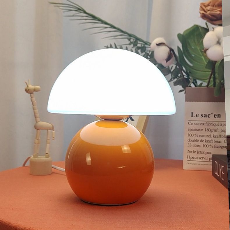 Contemporary Nordic Round Ceramic Glass 1-Light Table Lamp For Living Room Lumendat