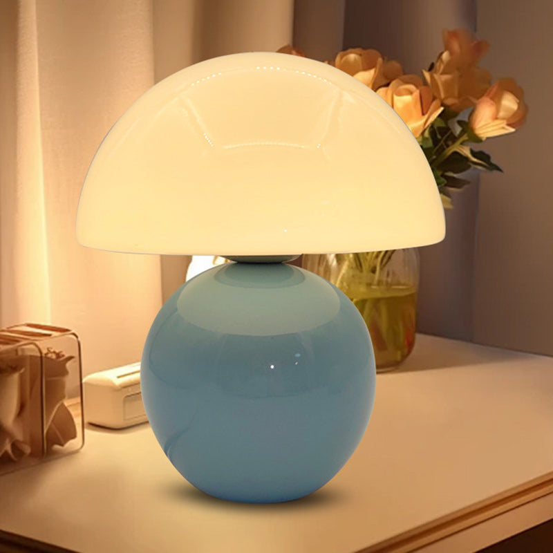 Contemporary Nordic Round Ceramic Glass 1-Light Table Lamp For Living Room Lumendat