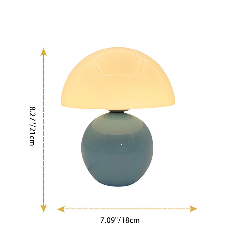 Contemporary Nordic Round Ceramic Glass 1-Light Table Lamp For Living Room Lumendat
