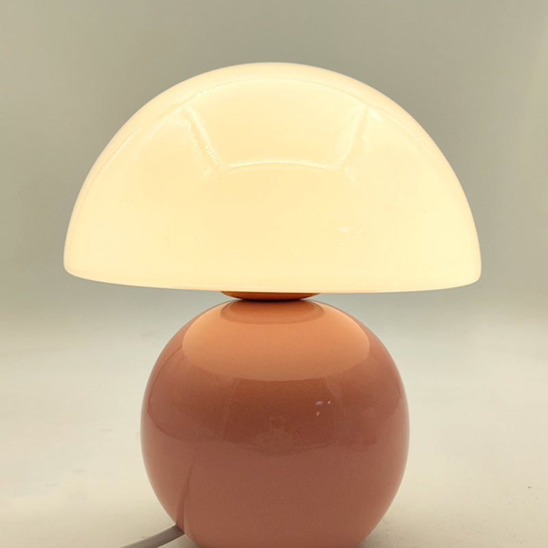 Contemporary Nordic Round Ceramic Glass 1-Light Table Lamp For Living Room Lumendat