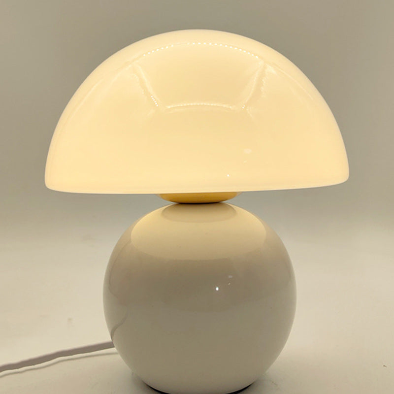 Contemporary Nordic Round Ceramic Glass 1-Light Table Lamp For Living Room Lumendat