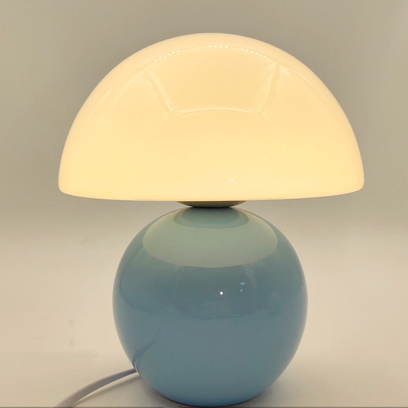 Contemporary Nordic Round Ceramic Glass 1-Light Table Lamp For Living Room Lumendat