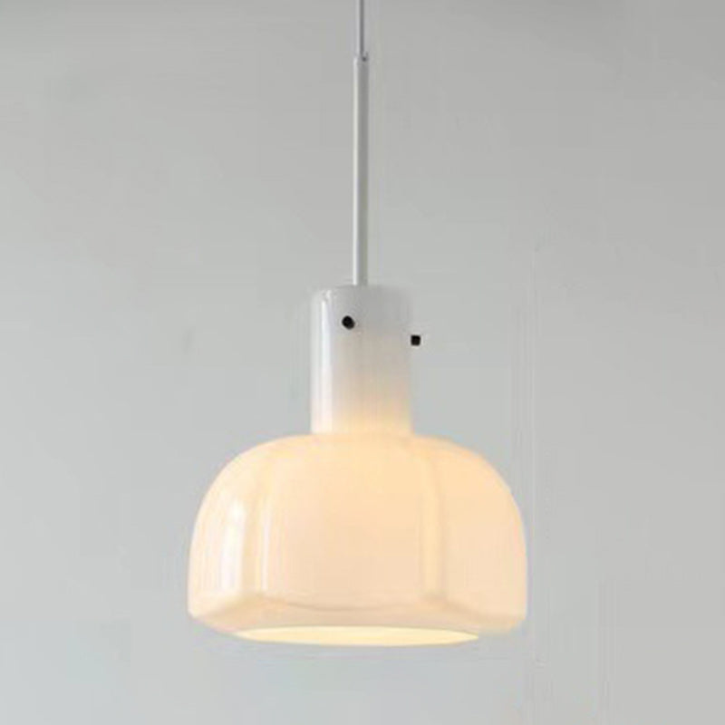 Traditional Vintage Dome Iron Glass 1-Light Pendant Light For Living Room