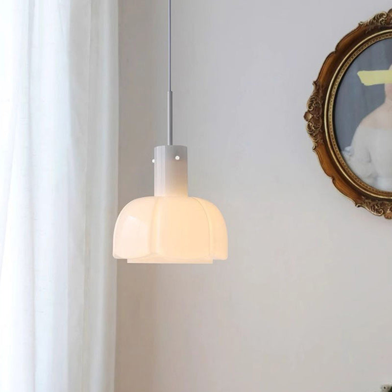 Traditional Vintage Dome Iron Glass 1-Light Pendant Light For Living Room