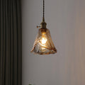 Contemporary Nordic Cone Copper Glass 1-Light Pendant Light For Living Room