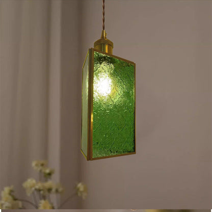 Traditional Vintage Dome Copper Glass 1-Light Pendant Light For Living Room