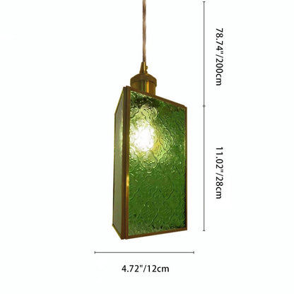 Traditional Vintage Dome Copper Glass 1-Light Pendant Light For Living Room
