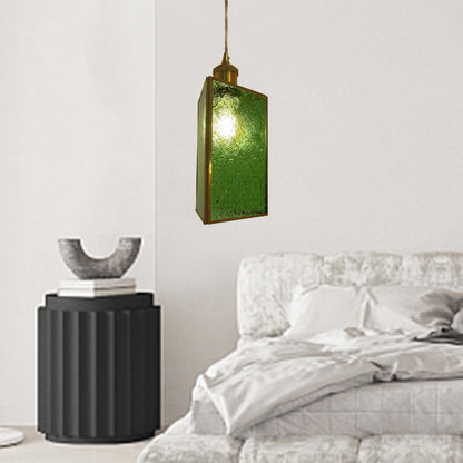 Traditional Vintage Dome Copper Glass 1-Light Pendant Light For Living Room