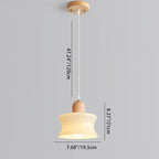 Contemporary Nordic Round Wood Glass 1-light Pendant Light for Living Room
