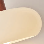 Contemporary Nordic Round Wood Glass 1-light Pendant Light for Living Room BulbSquare