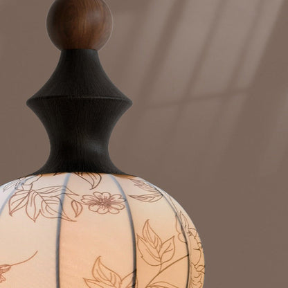 Traditional French Iron Wood Fabric 1-Light Pendant Light For Living Room