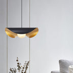 Contemporary Scandinavian Curved Iron Glass 1-Light Pendant Light For Living Room