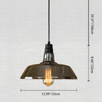 Contemporary Industrial Round Iron Glass 1-Light Pendant Light For Living Room