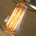 Contemporary Industrial Round Iron Glass 1-Light Pendant Light For Living Room