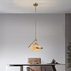 Modern Luxury Oval Iron Glass LED Pendant Light for Living Room