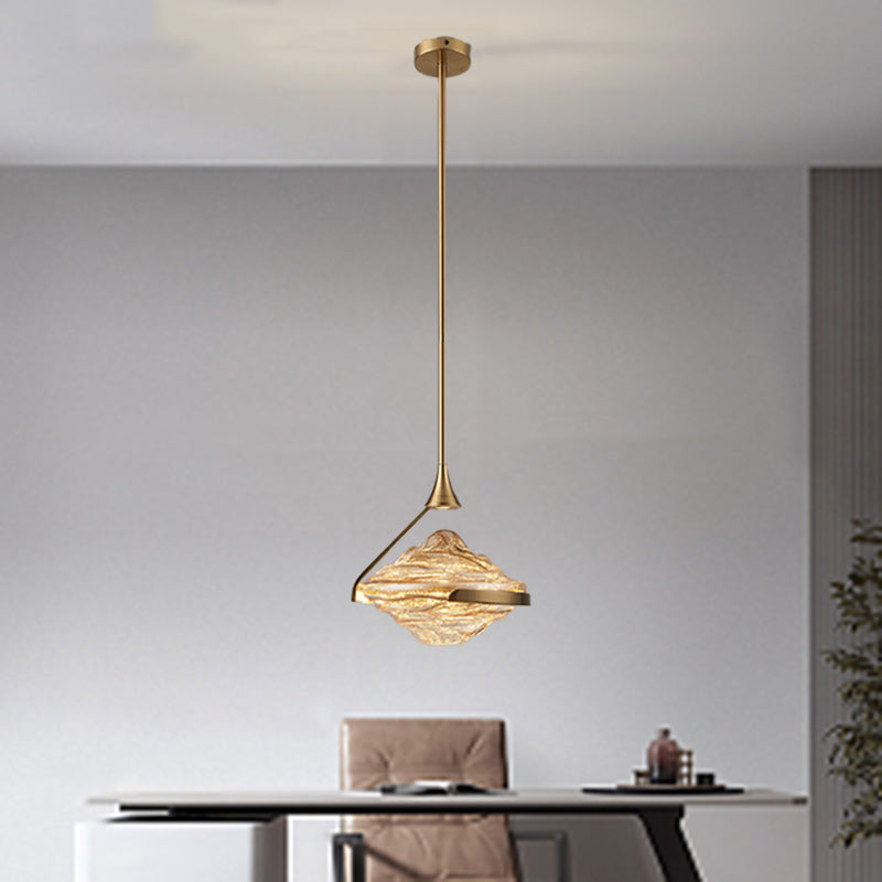 Modern Luxury Oval Iron Glass LED Pendant Light for Living Room