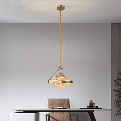 Modern Luxury Oval Iron Glass LED Pendant Light for Living Room