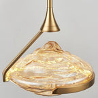 Modern Luxury Oval Iron Glass LED Pendant Light for Living Room