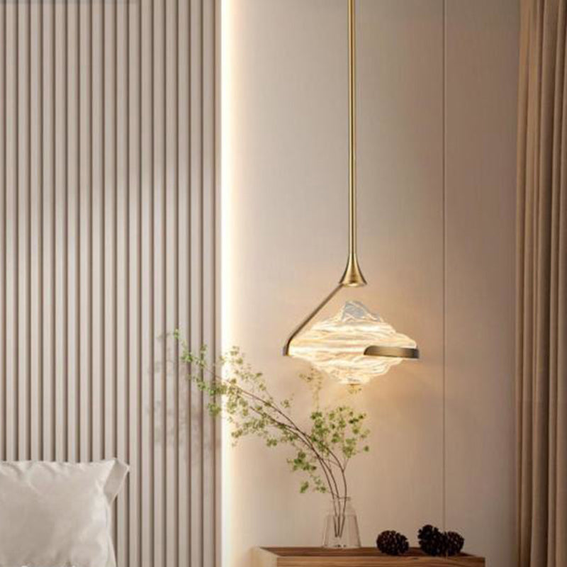 Modern Luxury Oval Iron Glass LED Pendant Light for Living Room