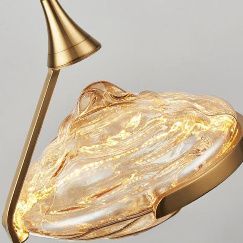 Modern Luxury Oval Iron Glass LED Pendant Light for Living Room