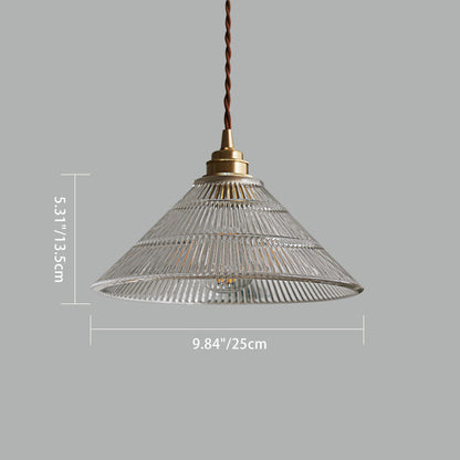 Contemporary Scandinavian Cone Copper Glass 1-light Pendant Light for Living Room