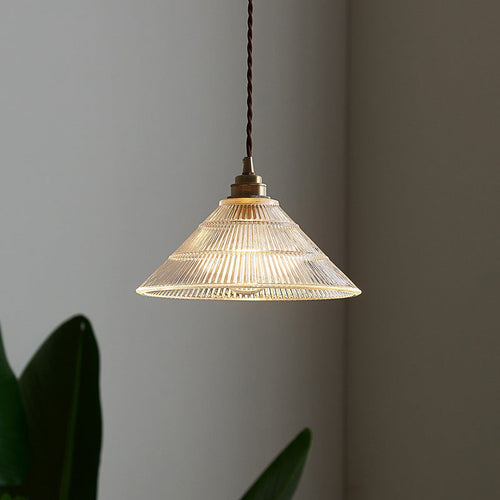 Contemporary Scandinavian Cone Copper Glass 1-light Pendant Light for Living Room