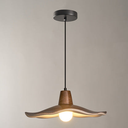 Traditional Chinese Round Iron Resin 1-Light Pendant Light For Living Room