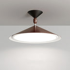 Traditional Japanese Cone Iron Acrylic LED Semi-Flush Mount Ceiling Light For Dining Room