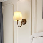 Contemporary Retro Drum Iron Fabric 1-Light Wall Sconce Lamp For Living Room