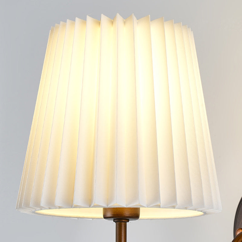 Contemporary Retro Drum Iron Fabric 1-Light Wall Sconce Lamp For Living Room