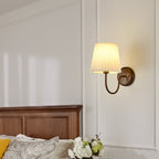 Contemporary Retro Drum Iron Fabric 1-Light Wall Sconce Lamp For Living Room