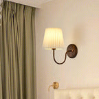 Contemporary Retro Drum Iron Fabric 1-Light Wall Sconce Lamp For Living Room