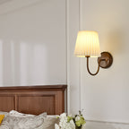 Contemporary Retro Drum Iron Fabric 1-Light Wall Sconce Lamp For Living Room