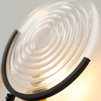 Traditional French Round Iron Glass 1-Light Wall Sconce Lamp For Living Room
