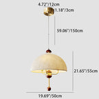 Contemporary Retro Dome Copper Fabric 3-Light Pendant Light For Living Room